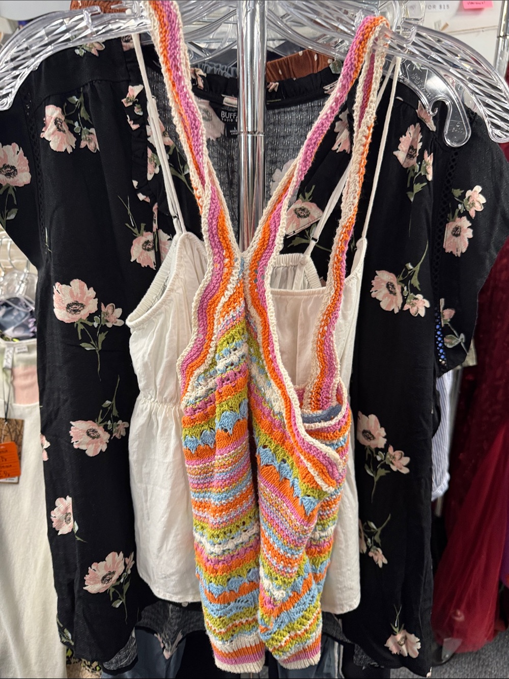 Zara rainbow knit tank L // 091915